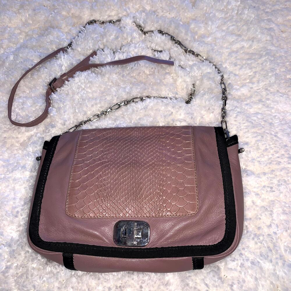 Mauve Blush Pink Crossbody Leather Purse Bag